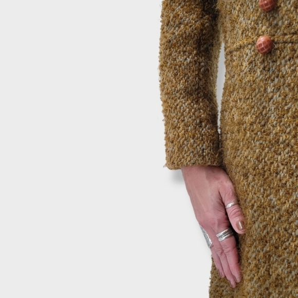 RARE VINTAGE 1960s Tweed Fit & Flare Peacoat Rust - Picture 7 of 16